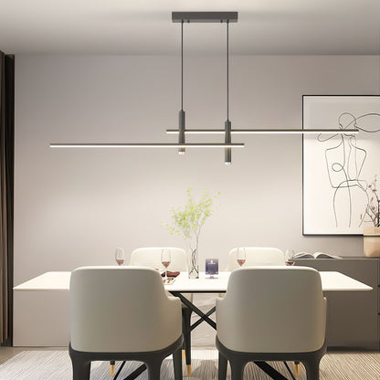 Suspension linéaire à deux spots en métal, luminaire moderne réglable pour îlot de cuisine, salle à manger et salon