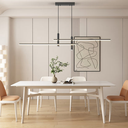 Suspension linéaire à deux spots en métal, luminaire moderne réglable pour îlot de cuisine, salle à manger et salon