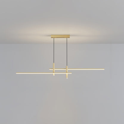 Suspension linéaire à deux spots en métal, luminaire moderne réglable pour îlot de cuisine, salle à manger et salon