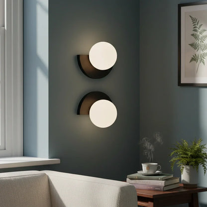 Contemporary Glass Globe Sconce 10 Inch LED Accent Fixture for Bedrooms Living Rooms Hallways Reading Nooks Multicolor Metal Frame Wall Moun