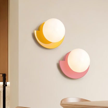 Contemporary Glass Globe Sconce 10 Inch LED Accent Fixture for Bedrooms Living Rooms Hallways Reading Nooks Multicolor Metal Frame Wall Moun