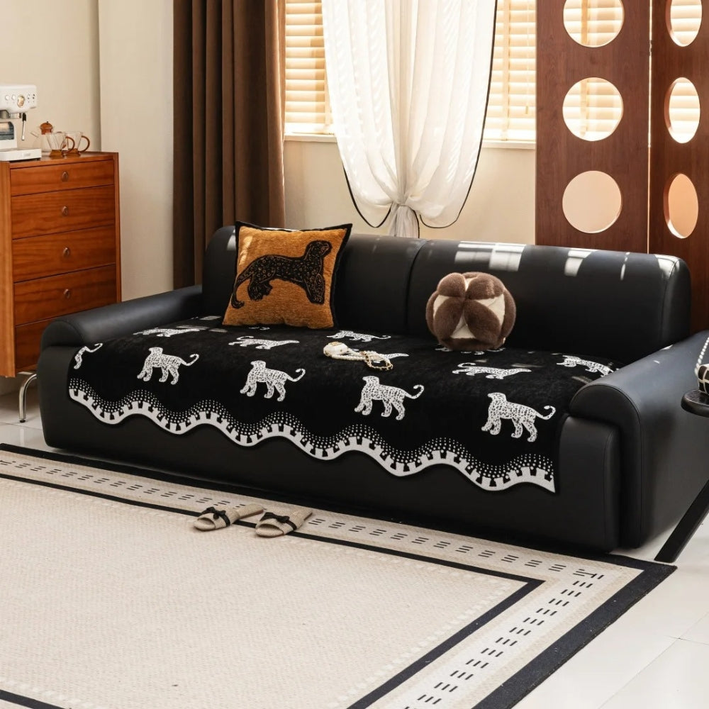 Lively Wavy Slipcover Sofa - Microfiber Blend, African Design