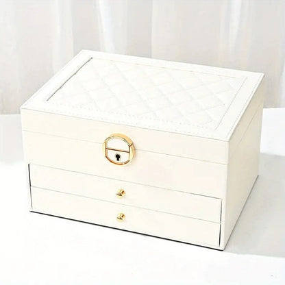 Liora Jewelry Box for Women - Multi-Layer Leather Organizer, Elegant Storage for Rings and Necklaces