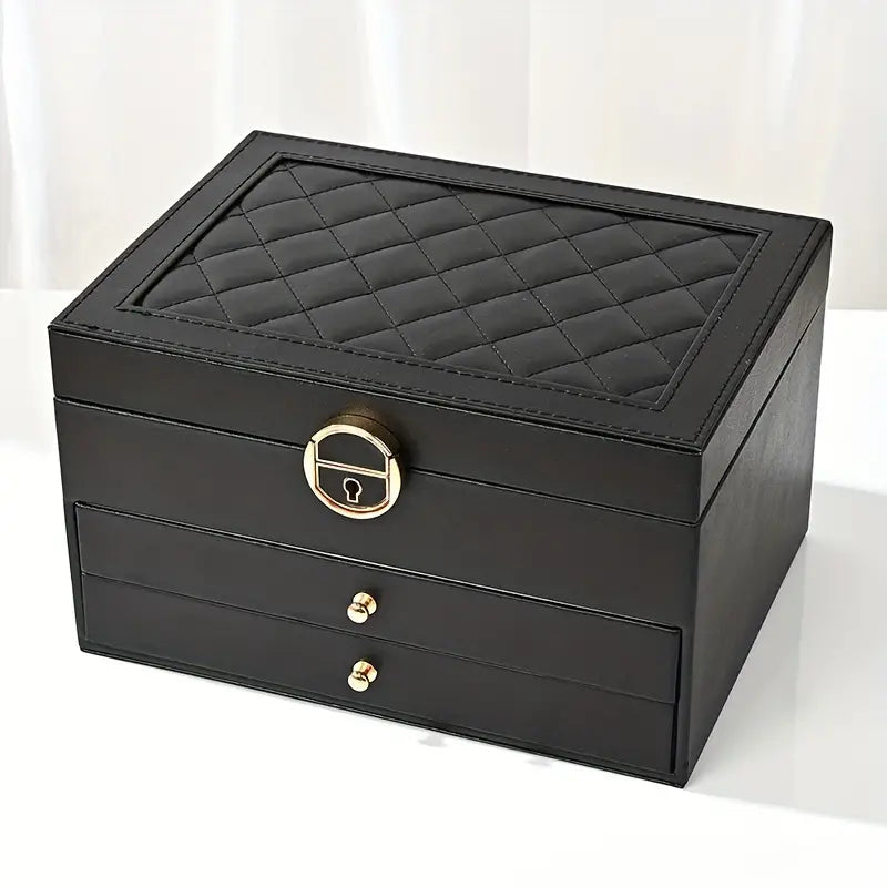 Liora Jewelry Box for Women - Multi-Layer Leather Organizer, Elegant Storage for Rings and Necklaces