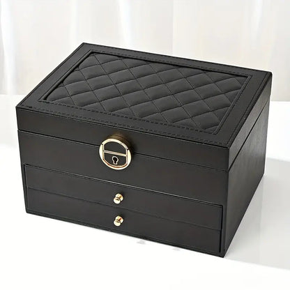 Liora Jewelry Box for Women - Multi-Layer Leather Organizer, Elegant Storage for Rings and Necklaces