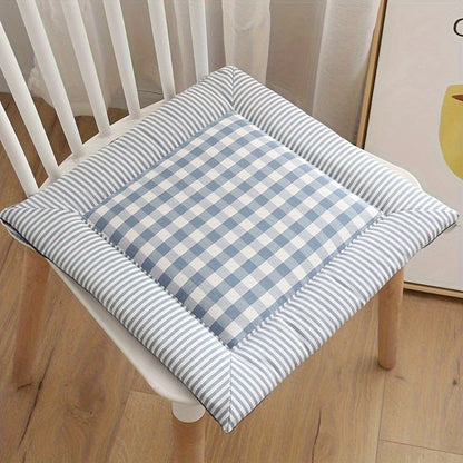 Liora Seat Cushion - Cotton Checkered, Comfortable Support for Dining Chairs