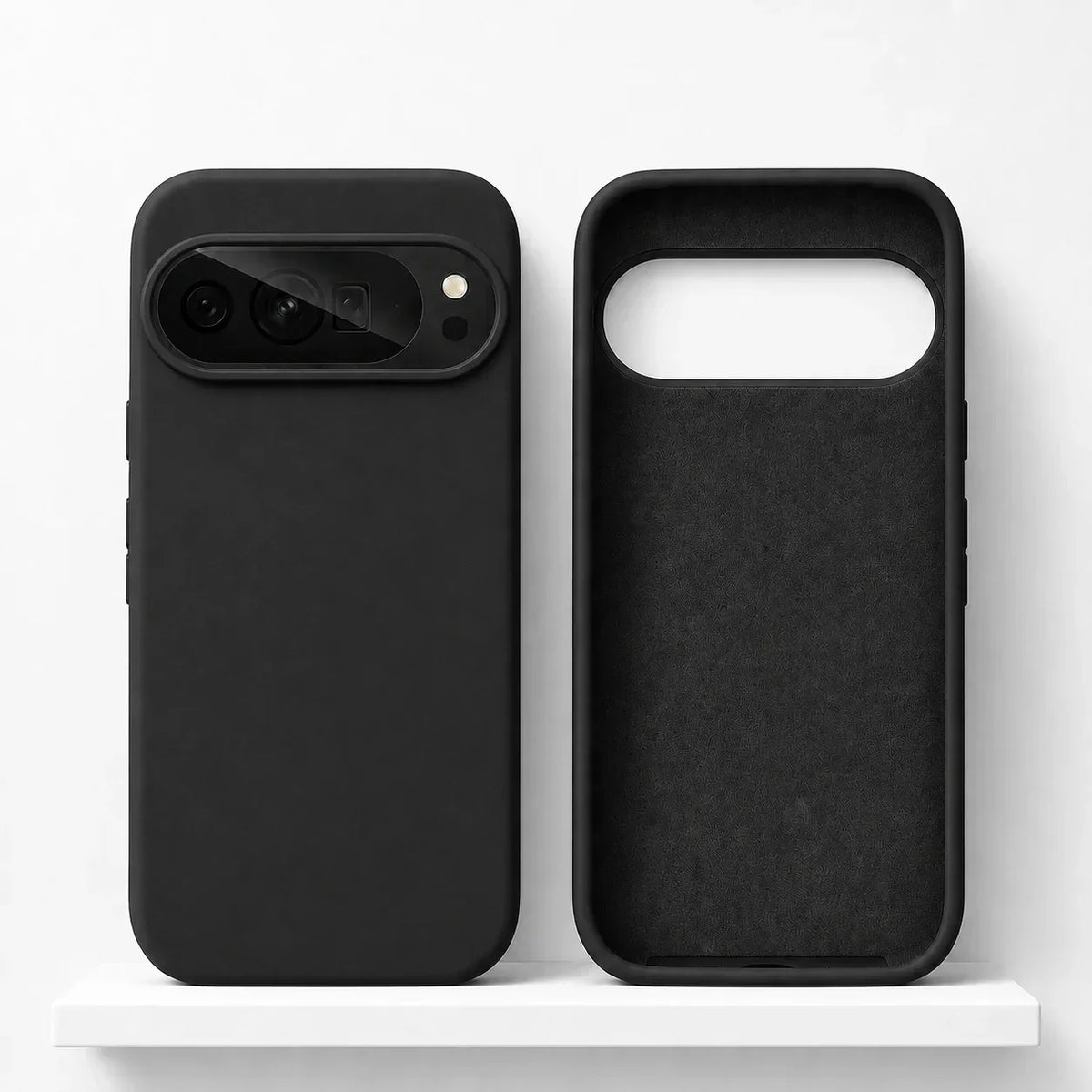 Soft-Touch Phone Case for Google Pixel – Anti-Fingerprint Silicone Cover with Raised Edges & Wireless Charging – Precise Fit for Pixel