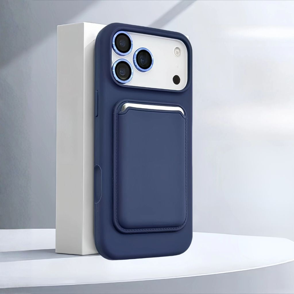 Magnetic Card Holder Phone Case for iPhone – Soft-Touch Silicone with Detachable Wallet Pocket & Drop Protection