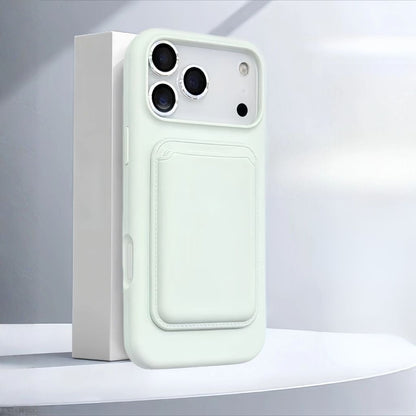 Magnetic Card Holder Phone Case for iPhone – Soft-Touch Silicone with Detachable Wallet Pocket & Drop Protection