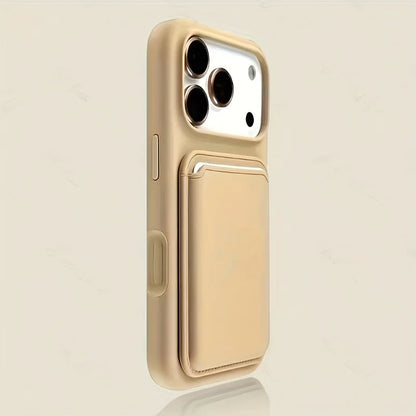 Magnetic Card Holder Phone Case for iPhone – Soft-Touch Silicone with Detachable Wallet Pocket & Drop Protection