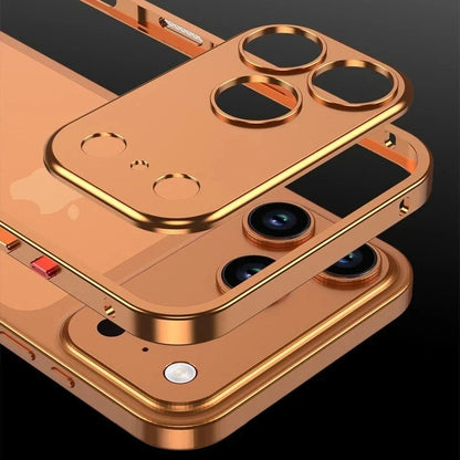 Aluminum Bumper Case for iPhone with Ventilation Grills & Detachable Lens Shield – Shock-Absorbing Frame for 12 Pro Max to 17 Series
