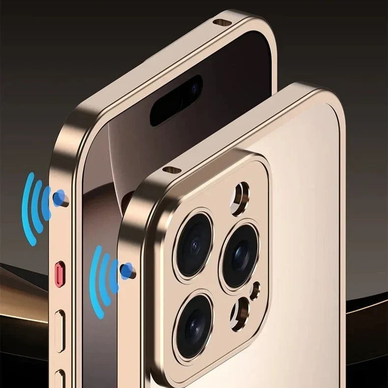 Aluminum Bumper Case for iPhone with Ventilation Grills & Detachable Lens Shield – Shock-Absorbing Frame for 12 Pro Max to 17 Series