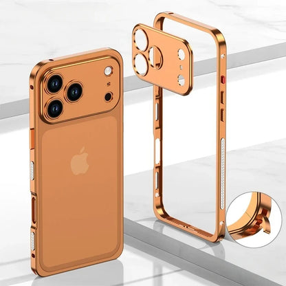 Aluminum Bumper Case for iPhone with Ventilation Grills & Detachable Lens Shield – Shock-Absorbing Frame for 12 Pro Max to 17 Series