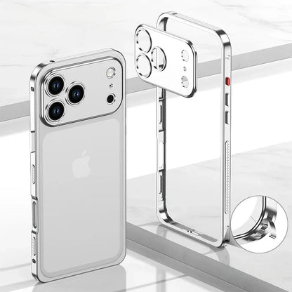 Aluminum Bumper Case for iPhone with Ventilation Grills & Detachable Lens Shield – Shock-Absorbing Frame for 12 Pro Max to 17 Series