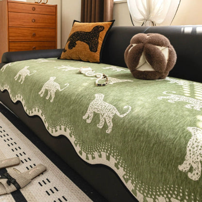 Lively Wavy Slipcover Sofa - Microfiber Blend, African Design