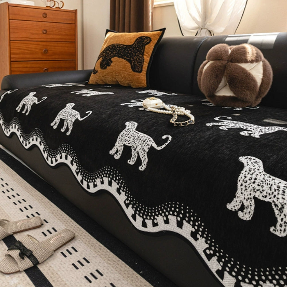 Lively Wavy Slipcover Sofa - Microfiber Blend, African Design
