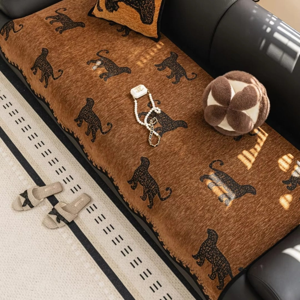 Lively Wavy Slipcover Sofa - Microfiber Blend, African Design