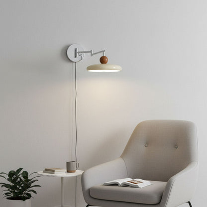Compact Plug-In Sconce with Adjustable LED Temperature Chrome Accents for Bedroom Living Room Hallway Reading Nook Modern Indoor Lighting