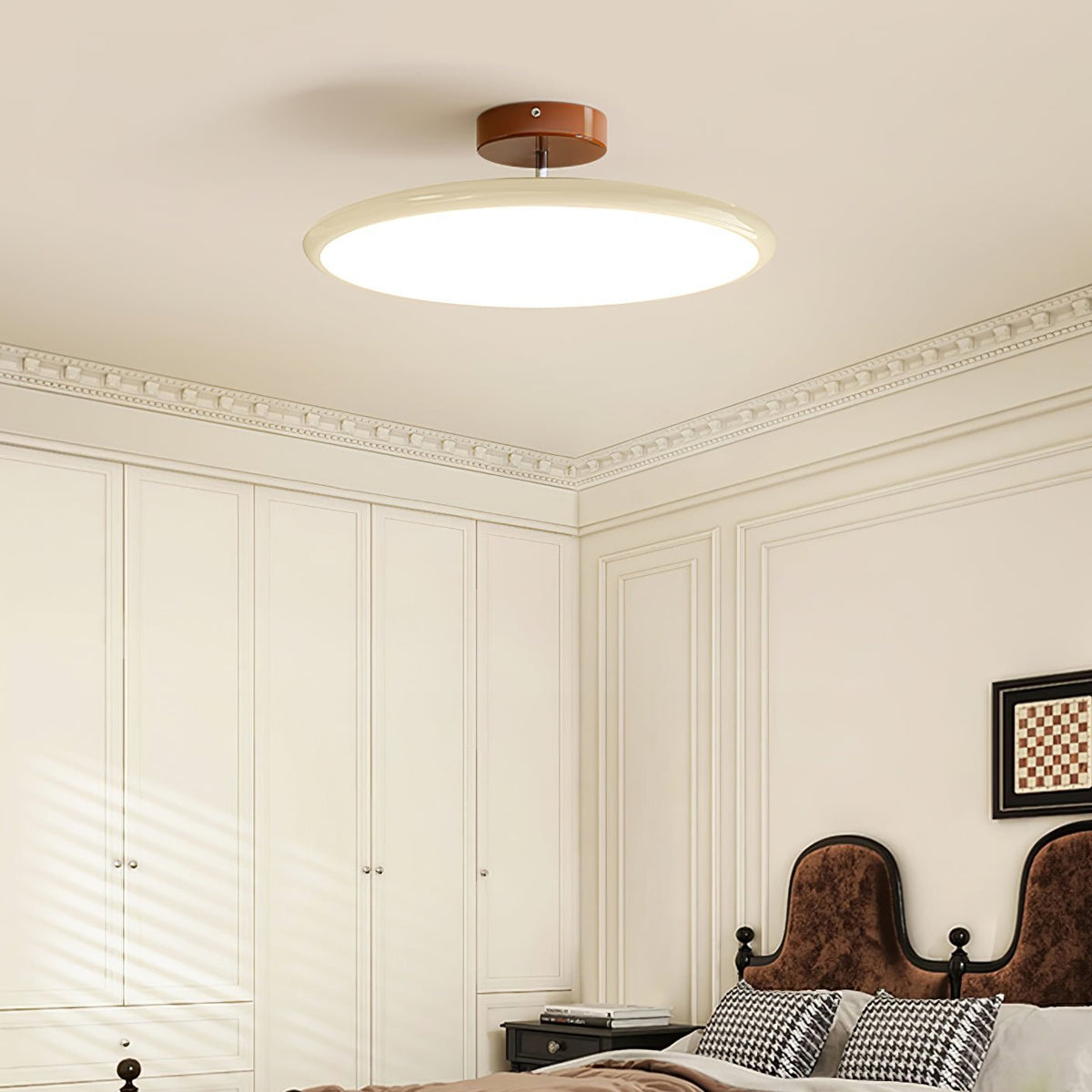 Swivel LED Flush Mount Ceiling Light 12 Inch Round Indoor Lamp Adjustable Directional Lighting for Bedroom Living Room Kitchen Dining Room T
