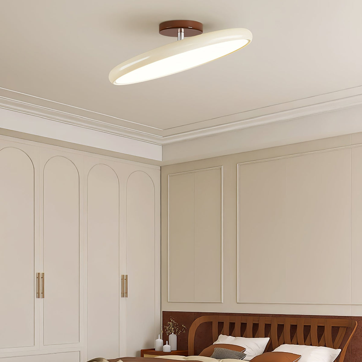 Adjustable Flush Mount LED Ceiling Light with Remote Dimmer for Bedroom Living Room Dining Room | Modern Round Acrylic Fixture Hardwired