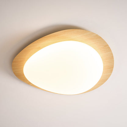 Flush Mount LED Ceiling Light Round 12 in Walnut Finish 12W Indoor for Bedroom Living Room Dining Room Kitchen Hallway Foyer Dimmable Low Pr