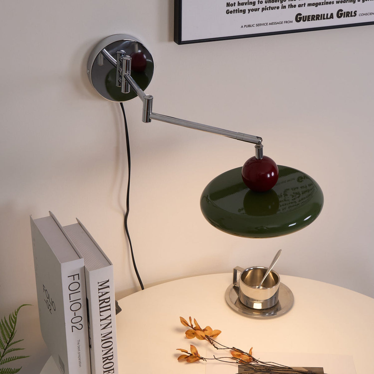 Compact Plug-In Sconce with Adjustable LED Temperature Chrome Accents for Bedroom Living Room Hallway Reading Nook Modern Indoor Lighting