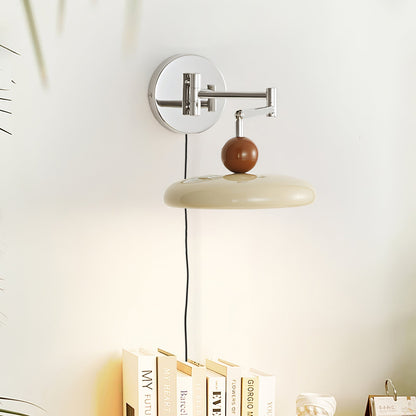 Compact Plug-In Sconce with Adjustable LED Temperature Chrome Accents for Bedroom Living Room Hallway Reading Nook Modern Indoor Lighting