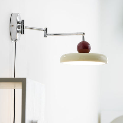Compact Plug-In Sconce with Adjustable LED Temperature Chrome Accents for Bedroom Living Room Hallway Reading Nook Modern Indoor Lighting