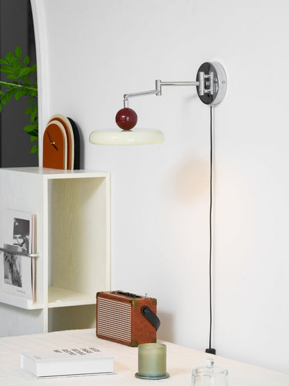 Compact Plug-In Sconce with Adjustable LED Temperature Chrome Accents for Bedroom Living Room Hallway Reading Nook Modern Indoor Lighting