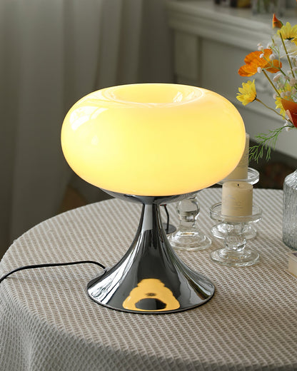 LED Desk Lamp 11 Inch Metal Glass Construction Modern Accent Light for Bedroom Office Nightstand Chrome White Green Cream Indoor
