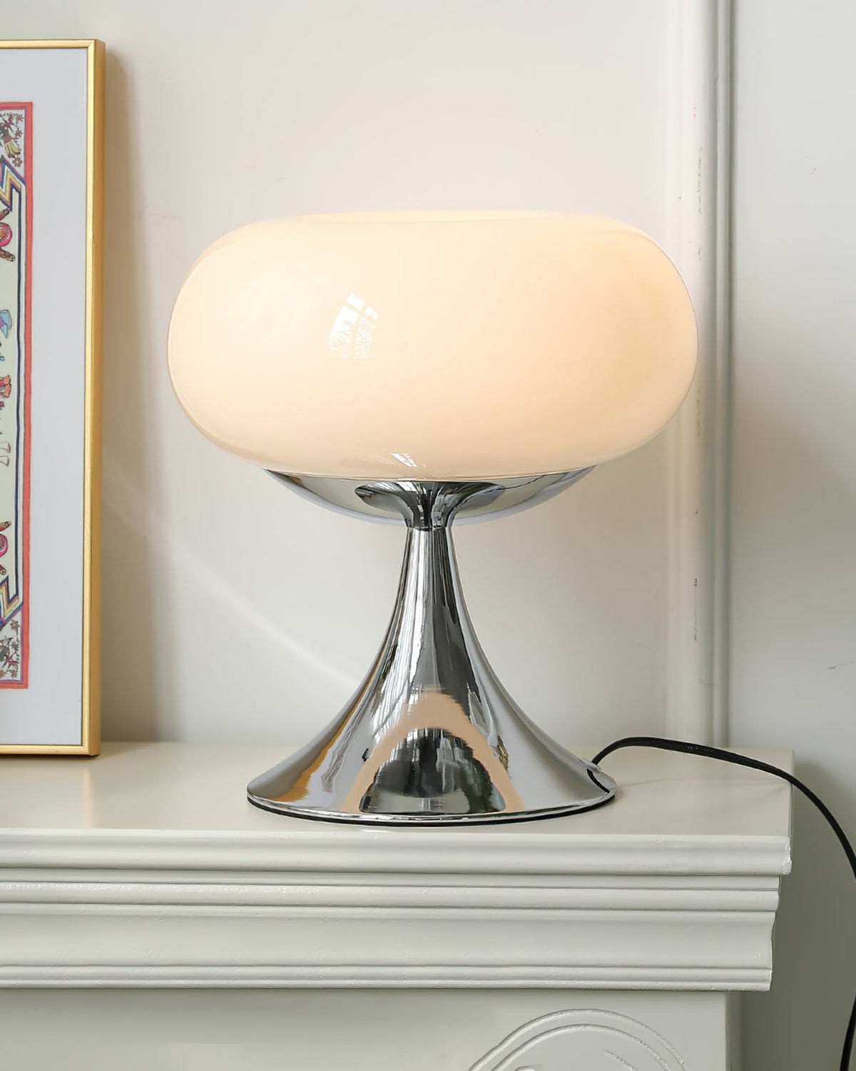 LED Desk Lamp 11 Inch Metal Glass Construction Modern Accent Light for Bedroom Office Nightstand Chrome White Green Cream Indoor