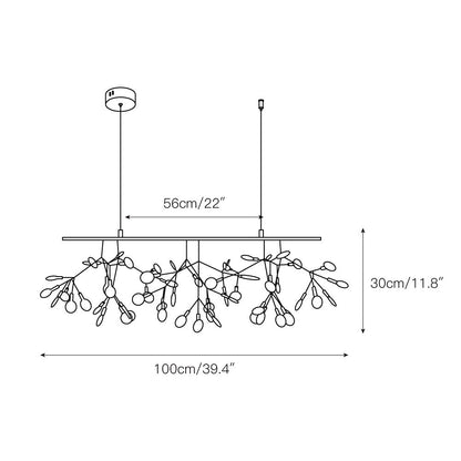 Plafonnier LED branche organique en métal blanc et acrylique pour salle à manger à hauts plafonds, lustre moderne décoratif, dimmable, ajustable, S