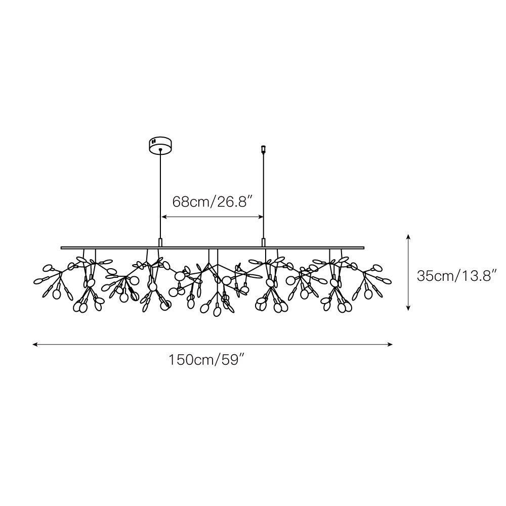 Plafonnier LED branche organique en métal blanc et acrylique pour salle à manger à hauts plafonds, lustre moderne décoratif, dimmable, ajustable, S