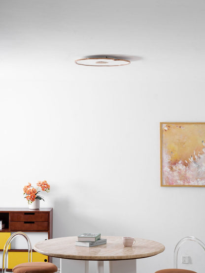 Sculptural Leaf Flush Mount Light with Integrated LED 53 in Acrylic Wood-Tone Ceiling Fixture for Living Room Bedroom Dining Room Modern Jap