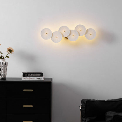 Sculpted Petal Sconce Gold White LED Art Deco Fixture Hallway Living Room Meditation Bedroom Accent 19.7 in Wall Mount Indoor Lighting