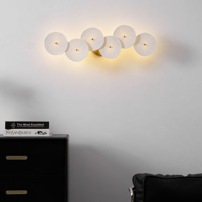 Ceramic Petal Wall Sconce – Floral LED Light with Gold Metal Accents for Hallway, Bedroom & Living Room Decor