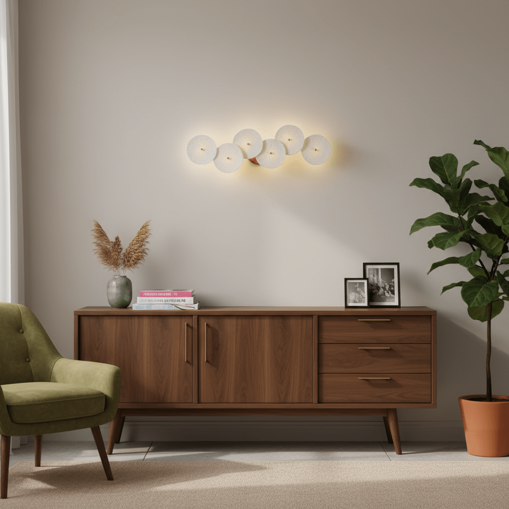 Sculpted Petal Sconce Gold White LED Art Deco Fixture Hallway Living Room Meditation Bedroom Accent 19.7 in Wall Mount Indoor Lighting