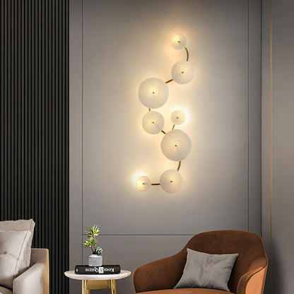 Ceramic Petal Wall Sconce – Floral LED Light with Gold Metal Accents for Hallway, Bedroom & Living Room Decor