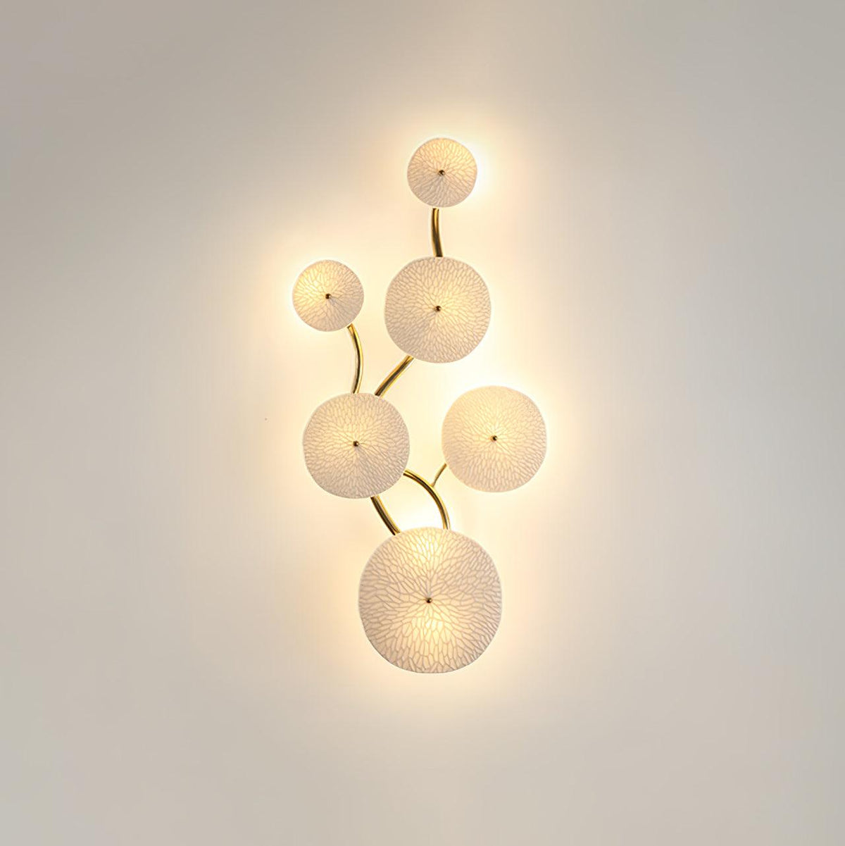 Ceramic Petal Wall Sconce Sculptural Multi-Light Fixture Hardwire Installation for Bedroom Living Room Hallway Modern Artistic Decor
