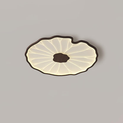 Wood LED Flush Mount Ceiling Light 28 inch Contemporary Fixture for Bedrooms & Living Rooms Modern Home Lighting