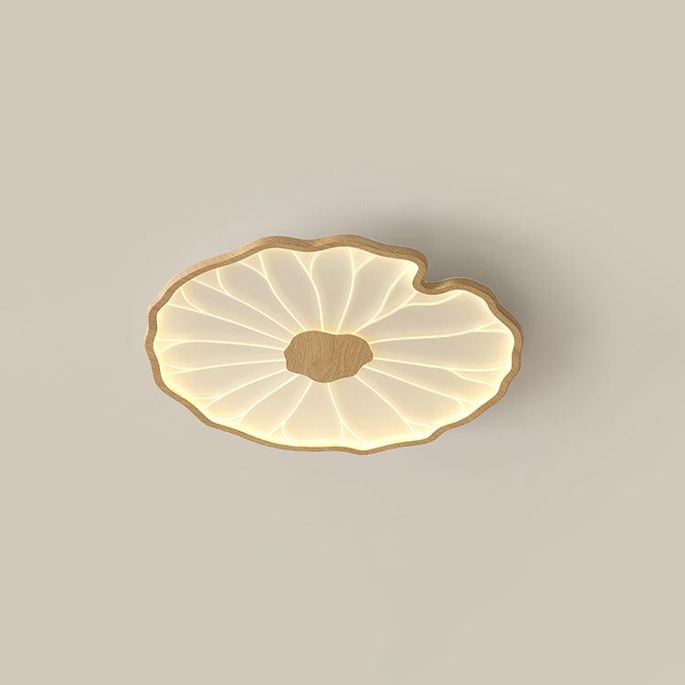 Flush Mount LED Ceiling Light with Wood Grain Finish for Low Ceilings, Living Room, Bedroom