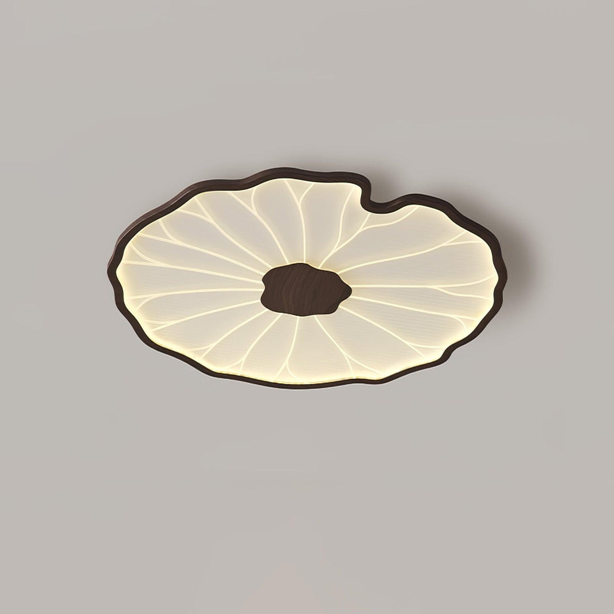 Wood LED Flush Mount Ceiling Light 28 inch Contemporary Fixture for Bedrooms & Living Rooms Modern Home Lighting