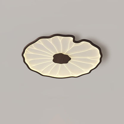Organic Leaf-Inspired LED Ceiling Light with Wood-Grain Finish for Living Room & Bedroom
