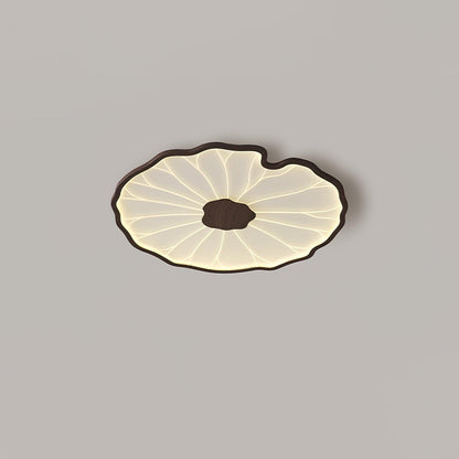 Flush Mount LED Fixture Wood Grain Acrylic Panel Adjustable Color Temperature for Low Profile Spaces Living Room Bedroom Office