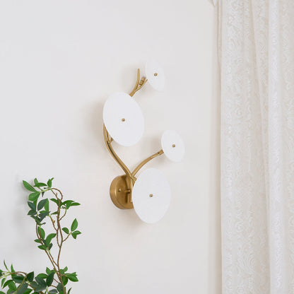 Sculpted Petal Sconce Gold White LED Art Deco Fixture Hallway Living Room Meditation Bedroom Accent 19.7 in Wall Mount Indoor Lighting