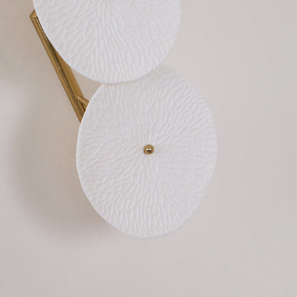 Ceramic Petal Wall Sconce Sculptural Multi-Light Fixture Hardwire Installation for Bedroom Living Room Hallway Modern Artistic Decor