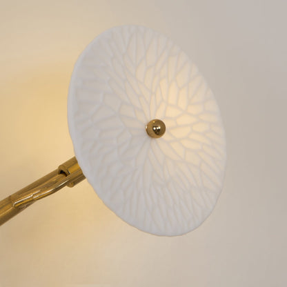 Sculpted Petal Sconce Gold White LED Art Deco Fixture Hallway Living Room Meditation Bedroom Accent 19.7 in Wall Mount Indoor Lighting