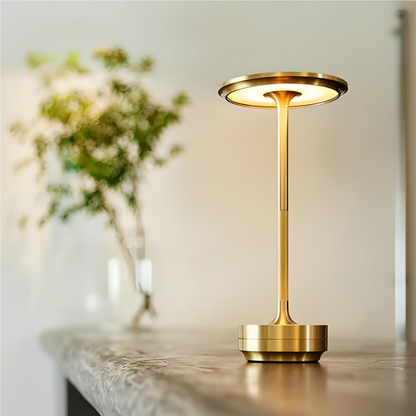 Cordless Touch-Dimming Metal Bedside Lamp – 3 Brightness Settings, USB Rechargeable Portable LED Light for Nightstand, Office Desk, Living R