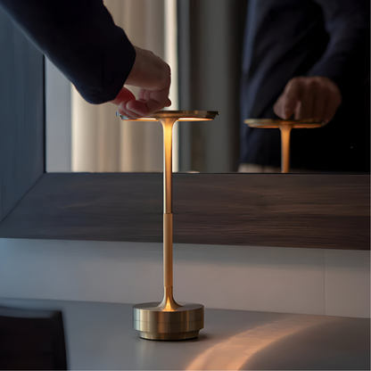Cordless Touch-Dimming Metal Bedside Lamp – 3 Brightness Settings, USB Rechargeable Portable LED Light for Nightstand, Office Desk, Living R