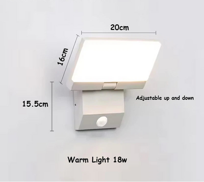 LumiFold | Outdoor Wall Light with Motion Sensor Option & Adjustable Head | IP65 Waterproof for Modern Homes